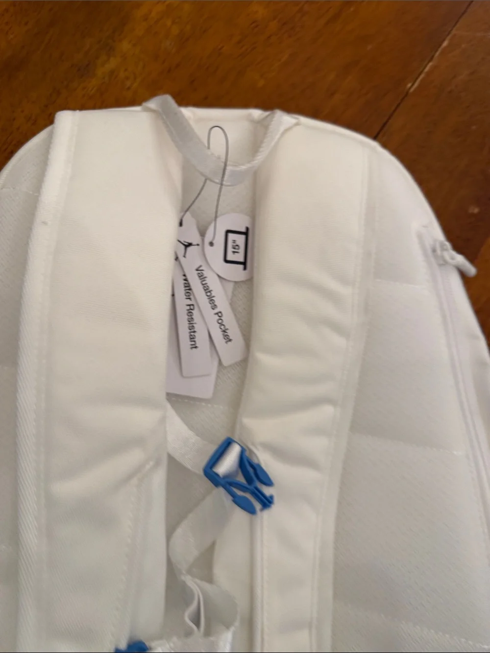 Jordan White and Light Blue Backpack